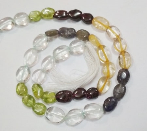 Multi 5 Colour Stone Oval Beads