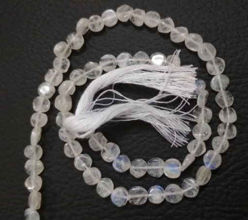 Rainbow Moonstone Coin Beads