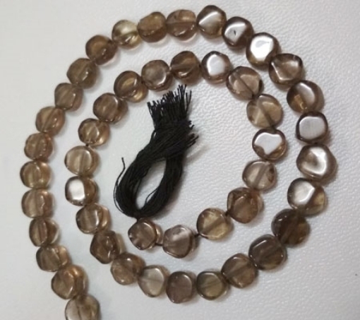 Smoky Quartz Coin Beads