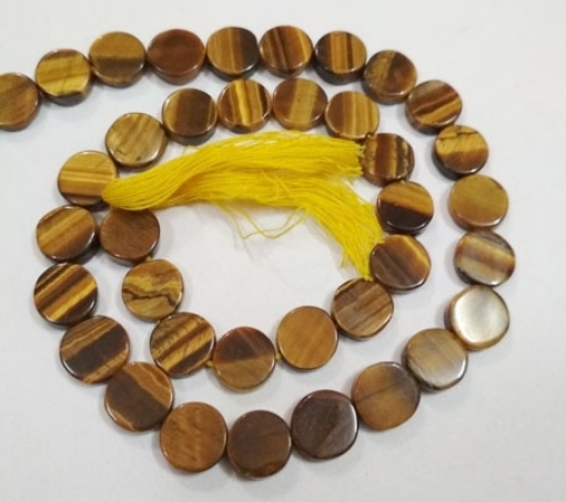 Tiger Eye Coin Beads