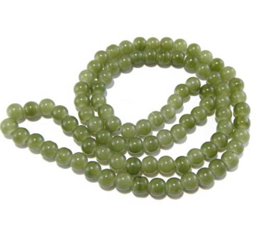 Glass Mala Beads 8mm Round