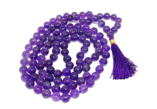 Amethyst Mala : 108+1 Beads Knotted Mala