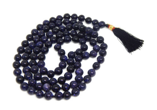 Blue Goldstone Mala : 108+1 Beads Knotted Mala