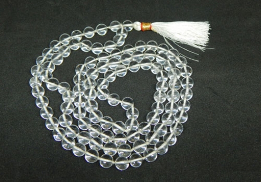 Crystal Quartz Mala : 108+1 Beads Knotted Mala