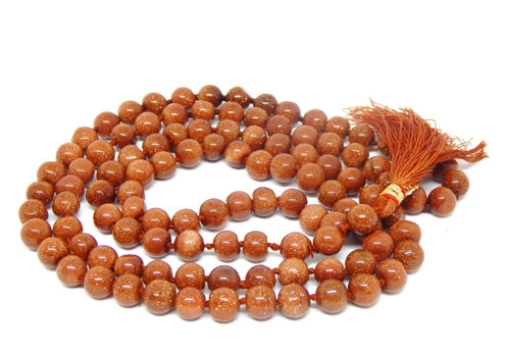 Goldstone Mala : 108+1 Beads Knotted Mala