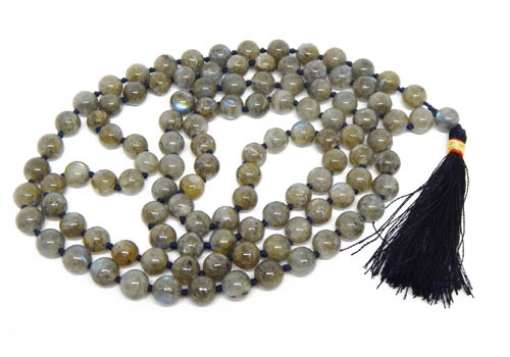 Labradorite Mala : 108+1 Beads Knotted Mala