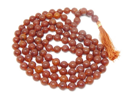 Red Aventurine Mala : 108+1 Beads Knotted Mala