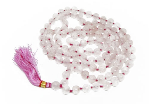 Rose Quartz Mala : 108+1 Beads Knotted Mala