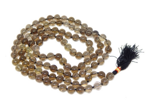 Smoky Quartz Mala : 108+1 Beads Knotted Mala