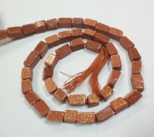 Brown Goldstone Rectangle Beads