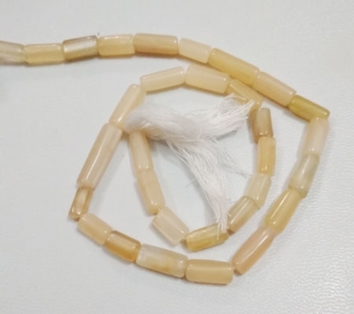 Peach Moonstone tube beads