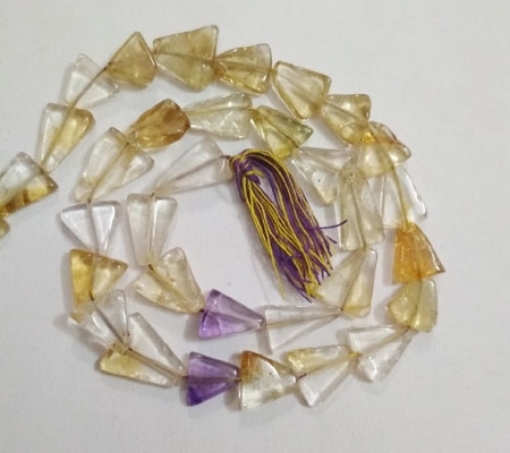 Ametrine triangle beads