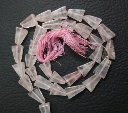 Rose Quartz triangle beads