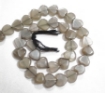 Grey Moonstone Heart Beads
