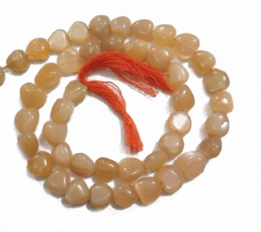 Peach Moonstone Heart Beads