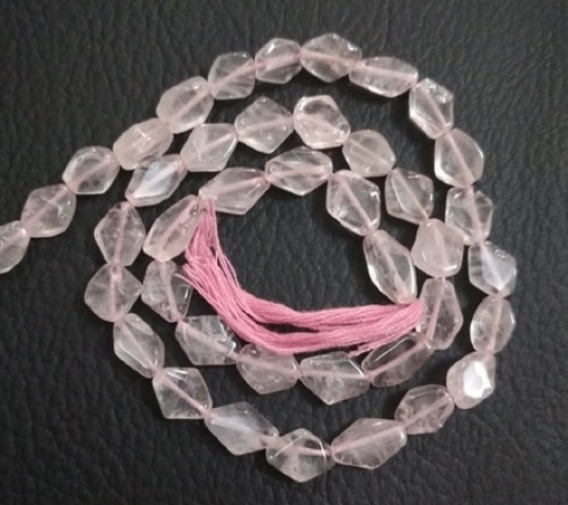 Rose Quartz Diamond Beads