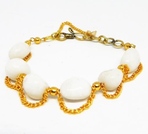 White Agate Bracelet for Crown Chakra.