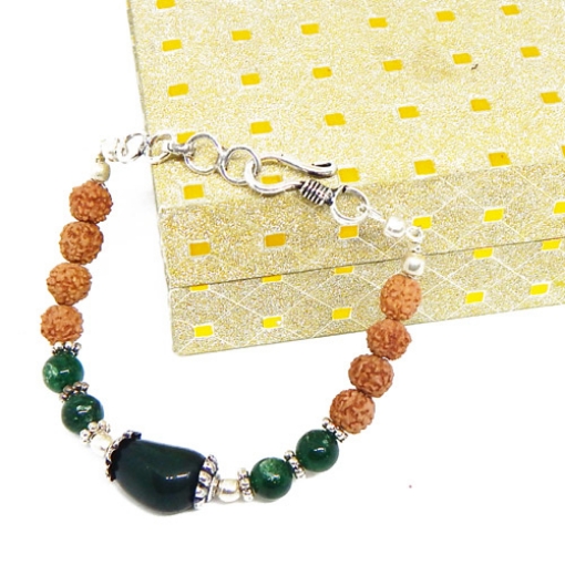 Green Aventurine & Rudraksha Bracelet