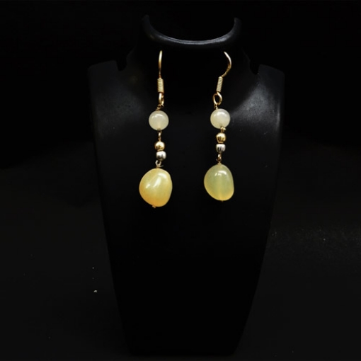 Yellow Aventurine Tumble &  Beads Earrings