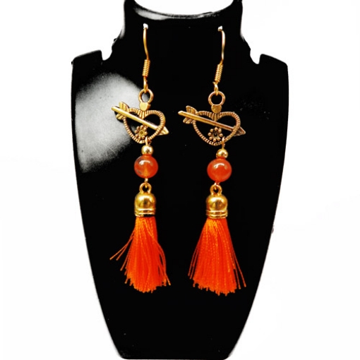 Gemstone & Tassels Fancy Earrings