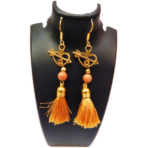 Gemstone & Tassels Fancy Earrings