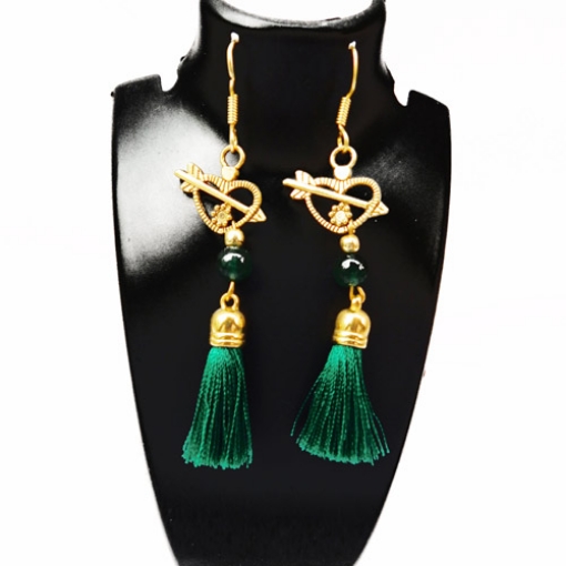 Gemstone & Tassels Fancy Earrings