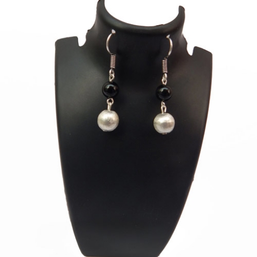 Black Stone Fancy Earrings