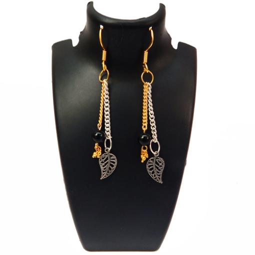 Black Stone Beads Fancy Earrings