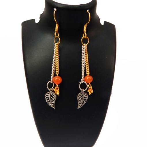 Carnelian Gemstone Beads Fancy Earrings