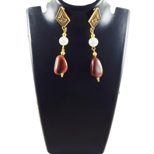 Red Jasper Tumble Earrings