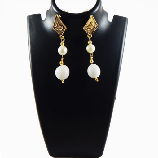 White Agate Earrings