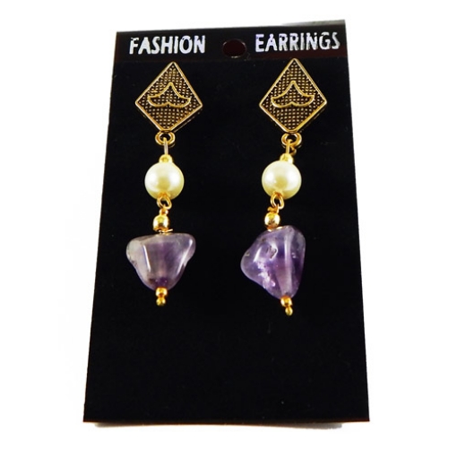 Amethyst Tumble Earrings