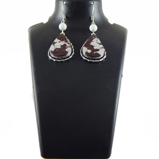 Stone in Metal Bezel Setting Earrings.