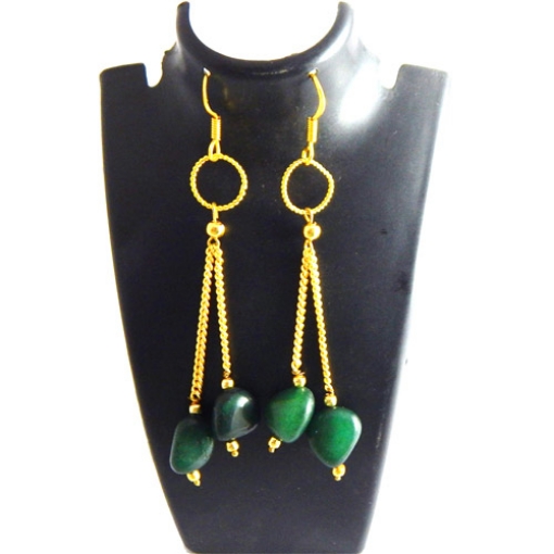 Green Aventurine Tumble Earrings