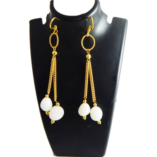 White Agate Earrings