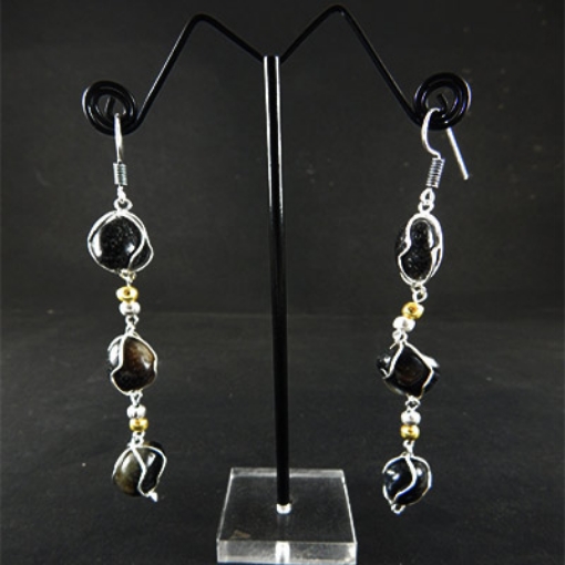 Black Agate Tumble Fancy Earrings