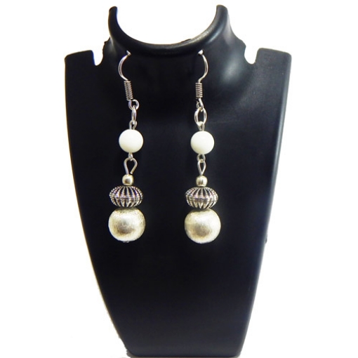 White King Beads Earrings