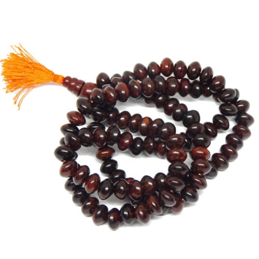 Red Sandalwood Mala 10mm Tyre Shape Beads