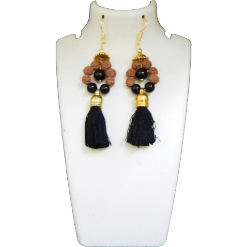 Picture of Rudraksha & Gem Stone Beads Earrings