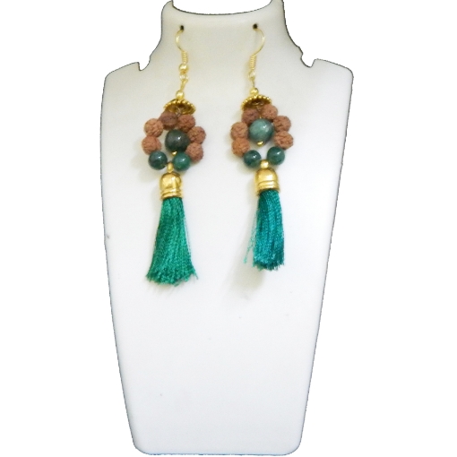 Picture of Rudraksha & Gem Stone Beads Earrings