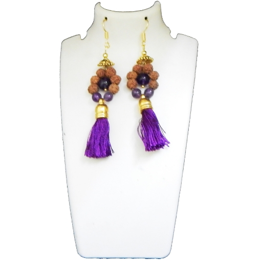 Picture of Rudraksha & Stone Tumble Earring