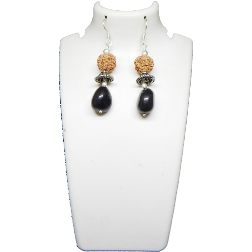 Picture of Rudraksha & Stone Tumble Earring