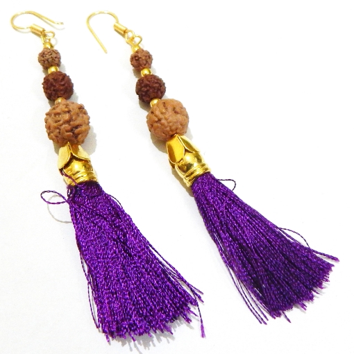 Picture of Rudraksha & Stone Tumble Earring