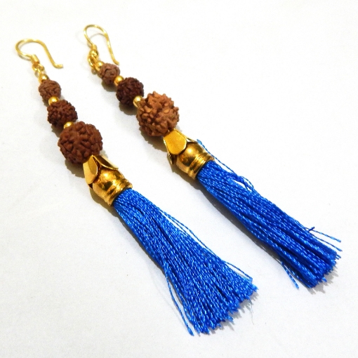 Picture of Rudraksha & Stone Tumble Earring